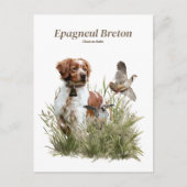 Jagen met een Bretonse hond, Art Briefkaart (Voorkant)