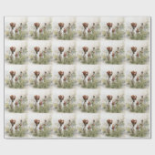 Jagen met een Bretonse hond, Art Cadeaupapier (Vlak)