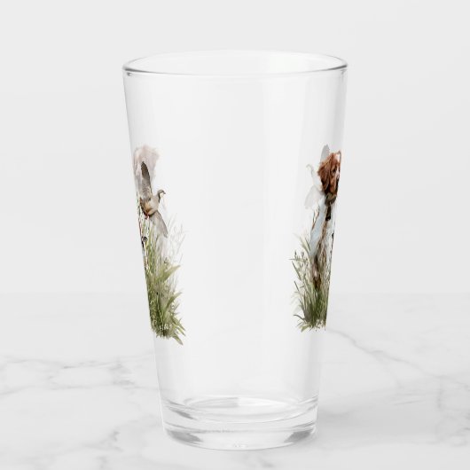 Jagen met een Bretonse hond, Art Glas (Rechts)