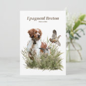 Jagen met een Bretonse hond, Art Kaart (Staand voorkant)