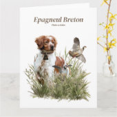 Jagen met een Bretonse hond, Art Kaart (Gele Bloem)