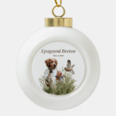 Jagen met een Bretonse hond, Art Keramische Bal Ornament (Voorkant)