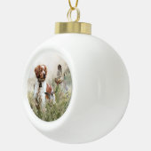 Jagen met een Bretonse hond, Art Keramische Bal Ornament (Rechts)