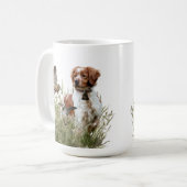 Jagen met een Bretonse hond, Art Koffiemok (Voorkant links)