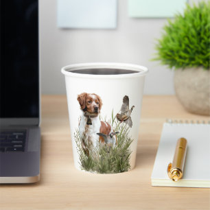 Jagen met een Bretonse hond, Art Papieren Bekers