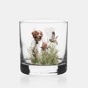 Jagen met een Bretonse hond, Art Whisky Glas
