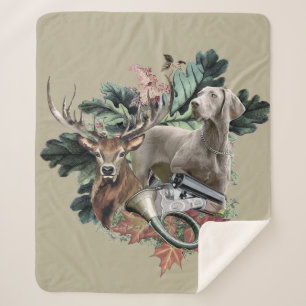 Jagen met een Weimaraner, "Grey Ghost" Sherpa Deken