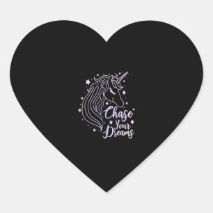 Jagen Naar Je Dromen Eenhoorn Shirt Meisjes Roze P Hart Sticker