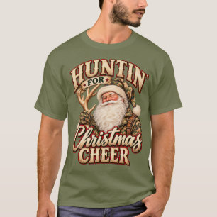 Jagen naar Kerstvreugde Camouflage Kerstman Jagen T-shirt