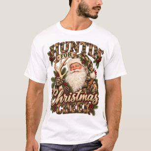 Jagen naar Kerstvreugde Camouflage Kerstman Jagen T-shirt