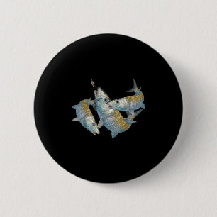 Jagen op Bonefish Een Zoutwater Vliegvissen &amp;  Ronde Button 5,7 Cm