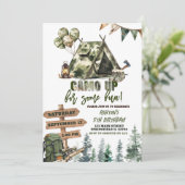 Jagen op Camo voor een verjaardagsuitnodiging Kaart (Staand voorkant)