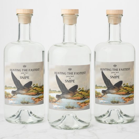 Jagen op de snelste vogel - de snipe likeurfles etiket (Flessen)