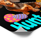 Jagen op eieren is op paasdag Bunny teckel eieren Poster (Hoek)