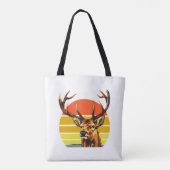 Jagen op elandherten Funny Hunter Tote Bag (Achterkant)