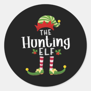 Jagen op kerstelf Matching Panama X-mas Party Ronde Sticker