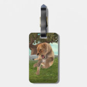 Jagen op leeuwin bagagelabel (Achterkant verticaal)