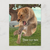 Jagen op leeuwin briefkaart (Voorkant)