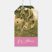 Jagen op leeuwin cadeaulabel (Voorkant)