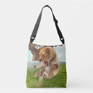 Jagen op leeuwin crossbody tas