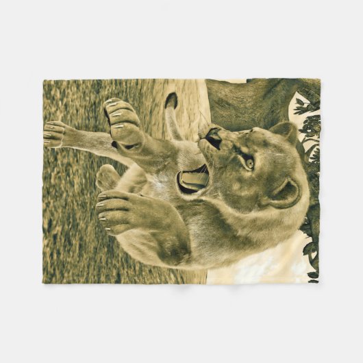 Jagen op leeuwin fleece deken (Voorkant (Horizontaal))