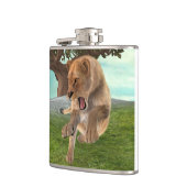 Jagen op leeuwin heupfles (Links)