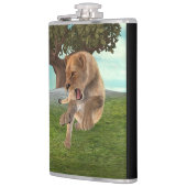 Jagen op leeuwin heupfles (Links)