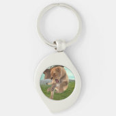 Jagen op leeuwin sleutelhanger (Voorkant)