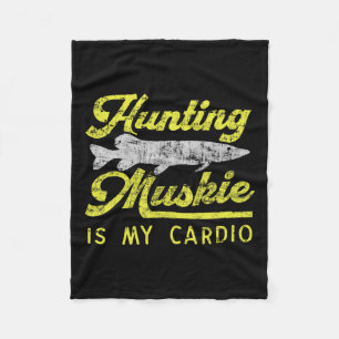 Jagen op Muskie is mijn cardio Funny Musky River F Fleece Deken