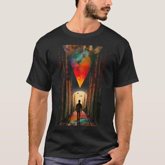 Jagen op zonsondergang t-shirt (Voorkant)