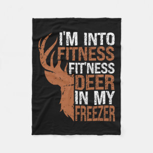Jagen-shirt Ik ben in Fitness Deer Freezer Funny Fleece Deken