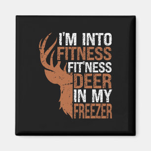 Jagen-shirt Ik ben in Fitness Deer Freezer Funny Magneet