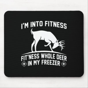 Jagen-shirt Ik ben in Fitness Deer Freezer Funny Muismat