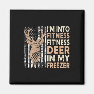 Jagen T-shirt Ik ben in Fitness Deer Freezer Funny Magneet