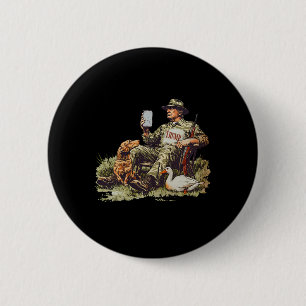 Jagen Trump Camouflage Grappige Eend Jachtseizoen Ronde Button 5,7 Cm