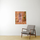 Jagen van een rode lynx | Herfstbos Wandkleed (In situ)
