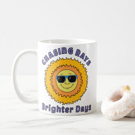 Jagen van stralen koffiemok (Met donut)