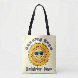 Jagen van stralen tote bag