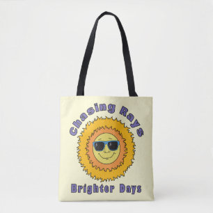 Jagen van stralen tote bag