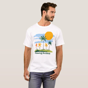 Jagen van Zonsondergangen Vintage Tropische Palmbo T-shirt