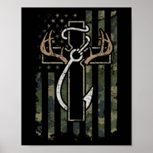 Jagen Vissen Geloof - Christelijke Jager Visser Poster