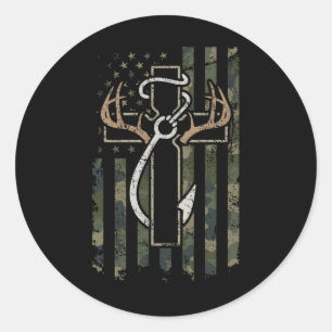 Jagen Vissen Geloven - Christelijke Jager Visser Ronde Sticker