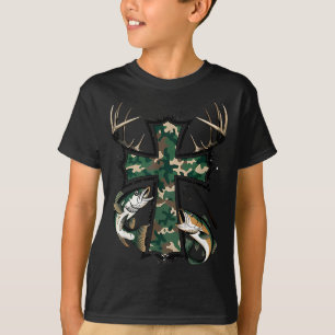 Jagen Vissen Geloven - Christelijke Jager Visser T-shirt