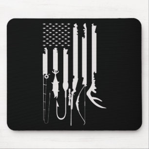 Jagen Vissen Usa Vlag Amerikaans Thema Decoratie Muismat