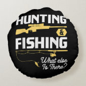 Jagen & Vissen Wat is Er Anders - Grappige Visser Rond Kussen (Achterkant)