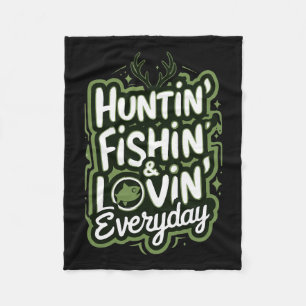 Jagen Vist elke dag liefdevol Shirt Hunter Fish Fleece Deken