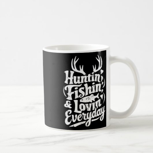 Jagen Vist elke dag liefdevol Shirt Hunter Fish Koffiemok (Rechts)