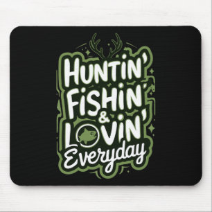 Jagen Vist elke dag liefdevol Shirt Hunter Fish Muismat