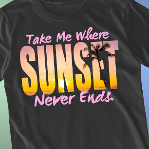 Jagen Zonsondergang Jager Retro Zomer Palmboom Vro T-shirt