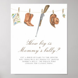 Jager baby shower Hoe groot is mama's buik Poster